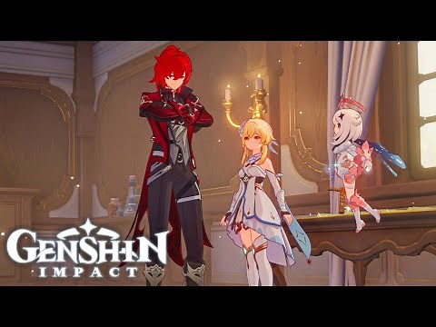 ENDING CUTSCENE Young DILUC Meets Lumine | Hidden Strife Past Story Diluc Skin Genshin Impact