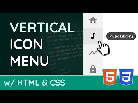 How to create a Vertical Icon Navigation Menu - HTML & CSS Tutorial