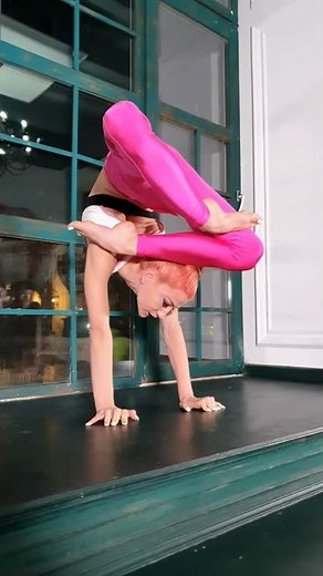 Handstand contortion.