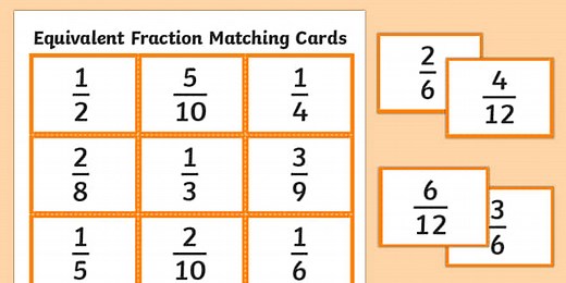 Equivalent Fractions Games - Printable Matching Cards