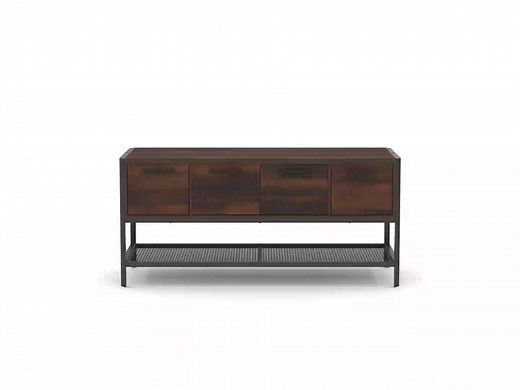 SAUDER Briarbrook 64.016 in. Barrel Oak Computer Desk Office Credenza with Doors and File Drawers 430074