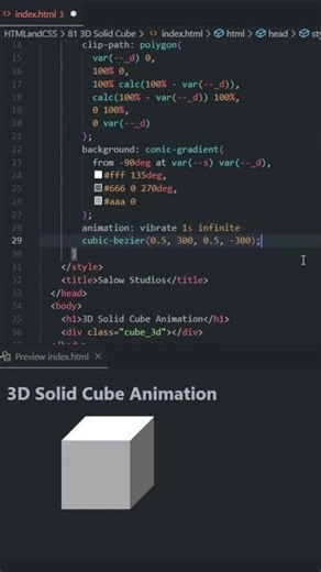 3D Solid Cube Animation Using HTML & CSS | CSS 3D Transform Tutorial