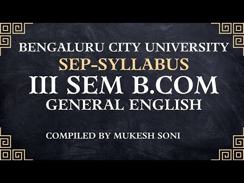 BCU-3rd Sem. B.Com-General English-SYLLABUS- SEP SYLLABUS