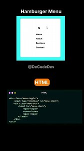 23K views · 2.2K reactions | Learn Hamburger Menu using HTML CSS ||...