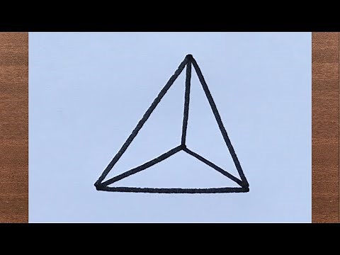How to Draw a 3D Triangle | Triangular Pyramid | Tetrahedron | Tetrahedra Easy