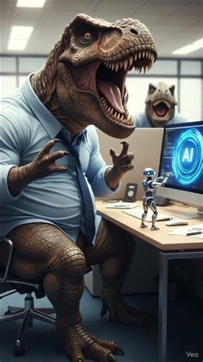 The Corporate Dinosaur VS The AI Robot 【AIの波】時代についていけないT-Rex vs. ロボット新人 🦖🤖