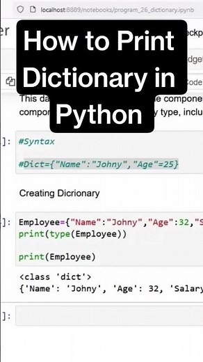 Python Beginners Print Dictionary Easily! #python #ai