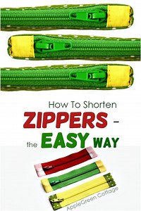 How To Shorten A Zipper And Add Zipper Tabs - AppleGreen Cottage