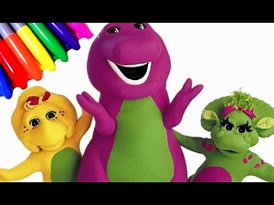 Barney and Friends In new Rainbow Color Coloring page Fun for kids to learn Art