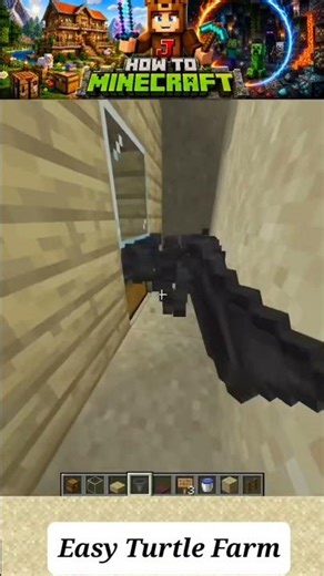 Easiest Turtle Farm in Minecraft! #Shorts #Minecraft