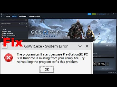 Fix God Of War Ragnarok Error Program Can't Start Because PlayStation(R) PC SDK Runtime Is Missing