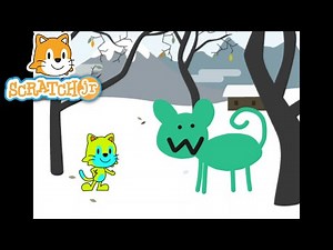 Scratch Cat Playing with a Creature in the Snow | Scratch Junior Animation