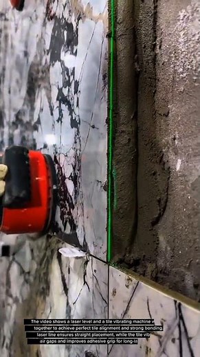 "Perfect Tile Installation Hack Using Laser Level – Satisfying Construction Tool in Action"