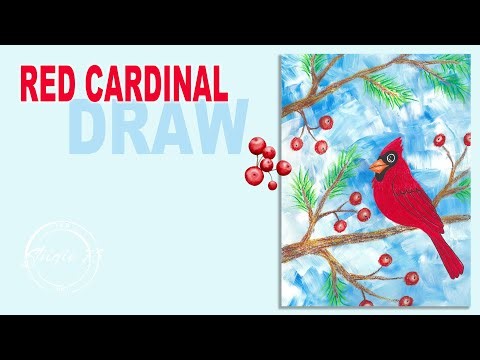 How to Draw a Red Cardinal 🐦‍🔥 | Winter Cardinal Art for Kids