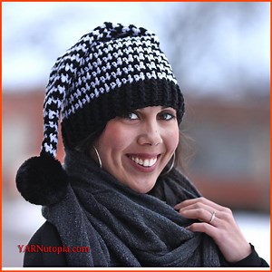 Crochet Tutorial: Houndstooth Stocking Hat - YARNutopia & More