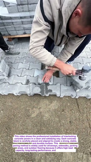 How Interlocking Concrete Pavers Are Installed Perfectly | Satisfying Construction Process