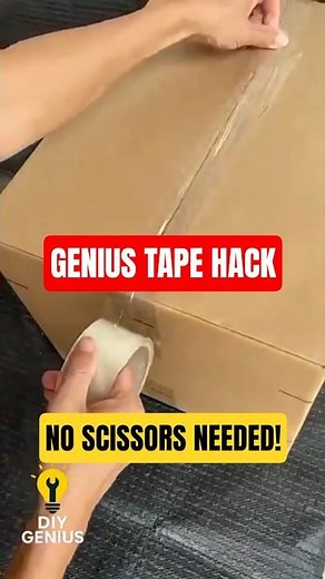 Stop Using Scissors! Genius Way to Tear Packing Tape #diy #lifehacks #shorts