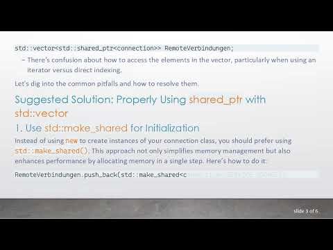 How to Effectively Use a std::vector of shared_ptr in C+ +