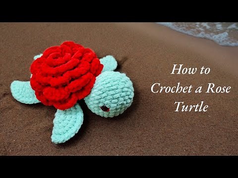 Amigurumi Rose Turtle 🐢 Crochet Rose turtle 🐢 Step-by-syep tutorial with easy written pattern