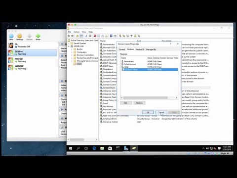 Create a Domain user / Service account in Active Directory