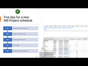 Five tips for a new MS Project schedule