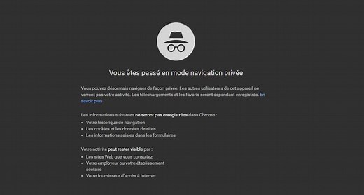 Navigation privée : mode incognito sur Chrome, Firefox, Safari