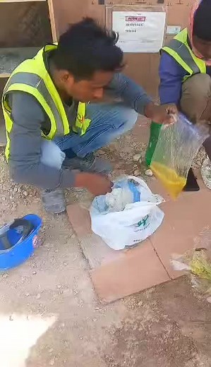 Sorting Materials Outdoors with High-Visibility Vests
