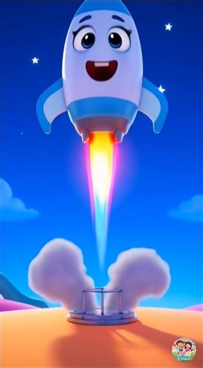 3…2…1… Rocket Blast Off! 🚀😲 | Cute Rocket Loop Animation #Shorts