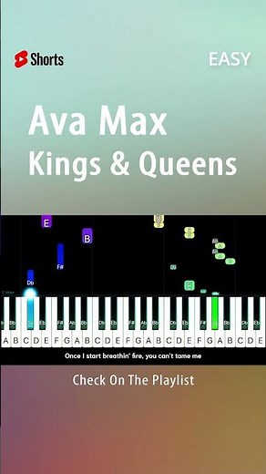 Ava Max - Kings & Queens - EASY Piano TUTORIAL by Piano Fun Play #shorts
