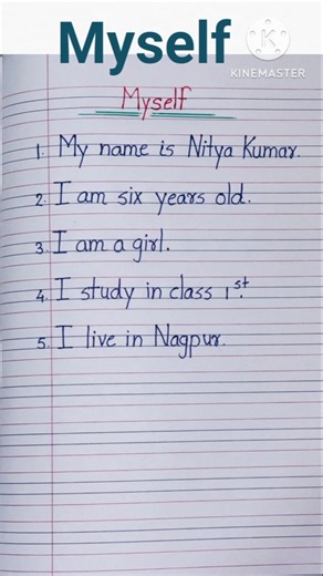 Self Introduction in English/ 5 lines on Myself/ easy writing on Myself #shorts #ytshorts #myself