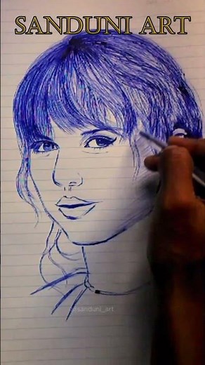 ✍️ Taylor Swift Pen Drawing | Realistic Art Timelapse 🎶