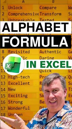 Excel Generate the Alphabet in Excel with One Formula (Upper & Lowercase)