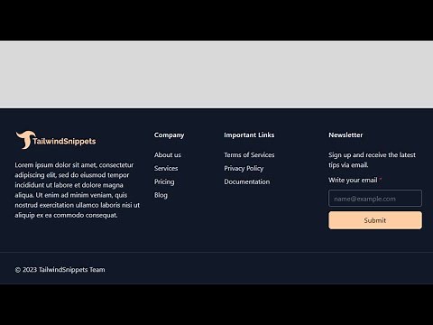 Create a Stunning Responsive Footer using HTML & Tailwind CSS
