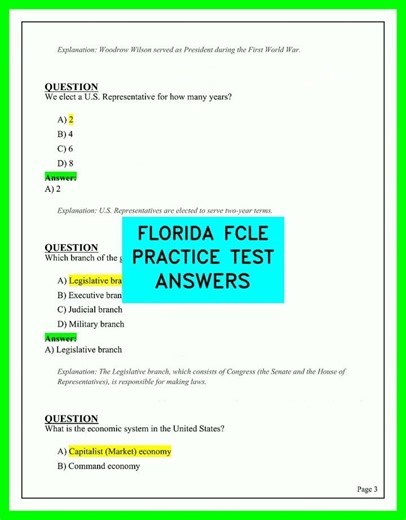Florida FCLE Practice Test Answers: Full Exam Review, Explanations, and Study Guide