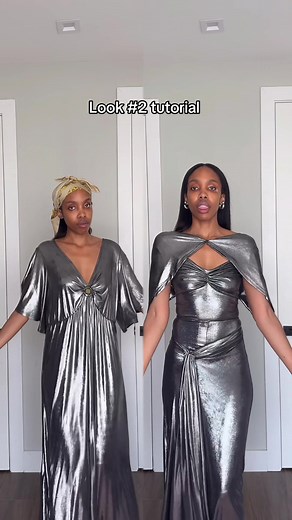 Look 2 No-Sew No-Sewing Dress-to-Cape Tutorial