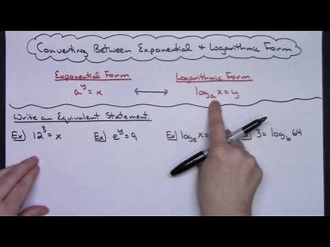 Converting Between Exponential Form and Logarithmic Form