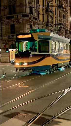 Tram 16 Milano in the night 4900 series