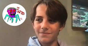 Teen's unconventional "I voted" sticker design goes viral