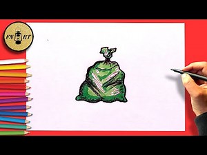 How to draw a trash bag easy
