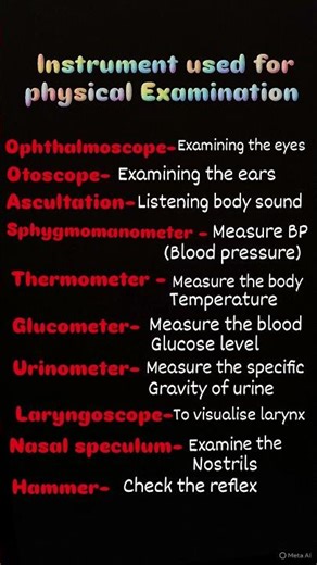 #instruments used for #physical examination #nursingstudyhub #medicalinstruments name #medical