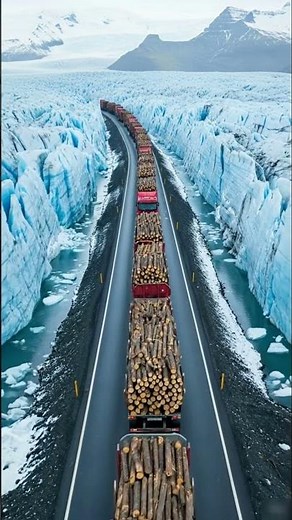 The Craziest Log Truck Convoy in the Frozen Valley!