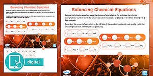 Balancing Chemical Equations Worksheet for 6th-8th Grade