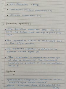 DBMS Part -11/Relational Algebra//Fundamental Operations/ Selection Operations/Projection Operations