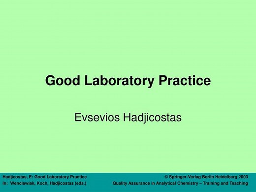 Good Laboratory Practice - SlideServe