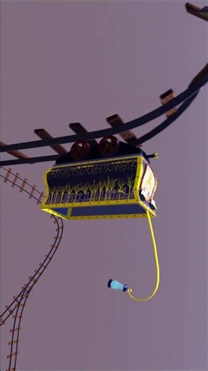 The first test run of the mine car on the test track in Unity #gamedev #indie #unityengine