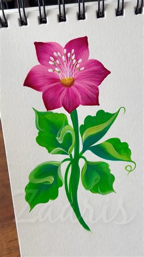 🌺Pretty PINK flower🌸painting using acrylic 🖌️🎨 #shorts #viral #pink #flowerpainting #acrylic