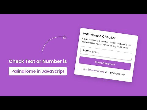 Build A Palindrome Checker in HTML CSS & JavaScript | Palindrome Checker in JavaScript