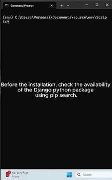 09 - How to Try Install Django Python Package Library using pip search Microsoft Windows (Revision)