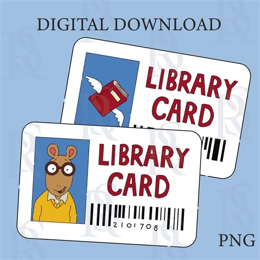 Arthur & DW Library Card PNG: 90s Nostalgia Clipart (digital Download) - Etsy Australia