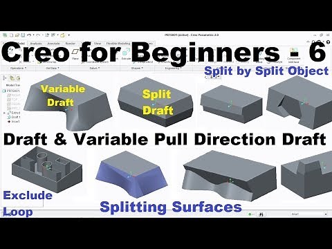 Creo Tutorial for Beginners - 6 | Creo Draft Tool | Creo Variable Pull Direction Draft